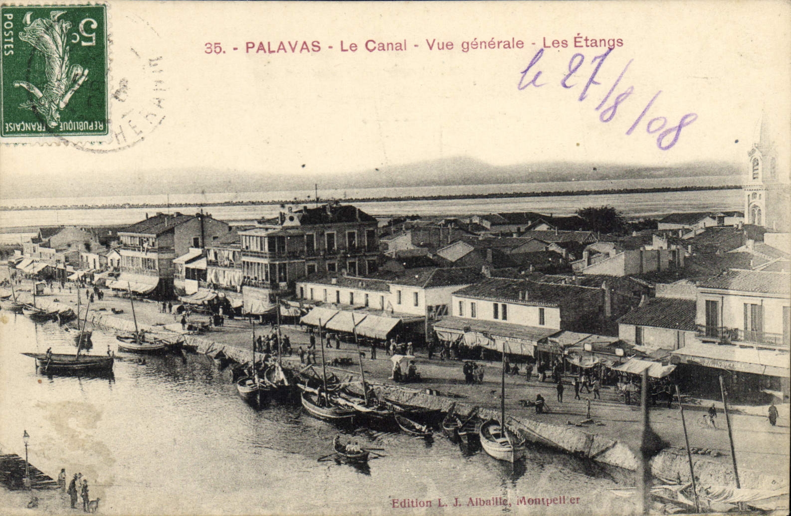 CPA PALAVAS Le Canal Vue generale Les Etangs