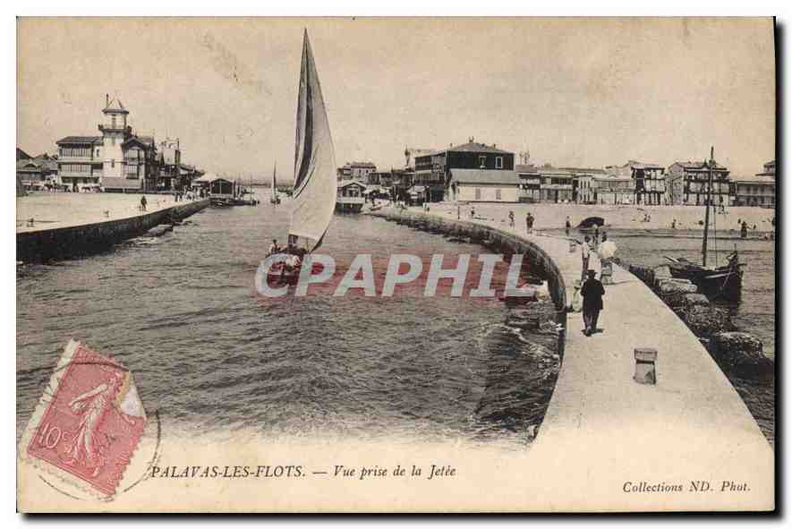CPA PALAVAS FLOTS Vue de la Jetee