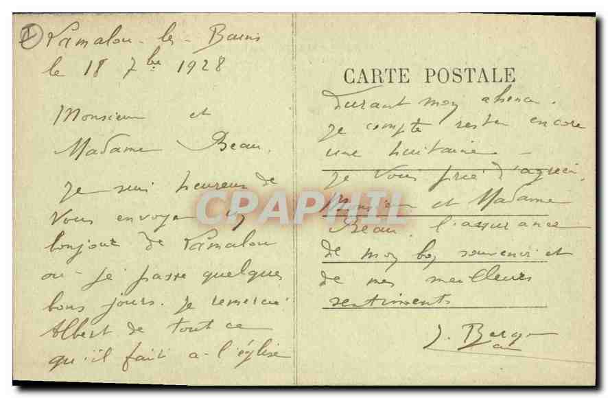 CPA LAMALOU les BAINS Le Casino Salle de lecture — Rückseite