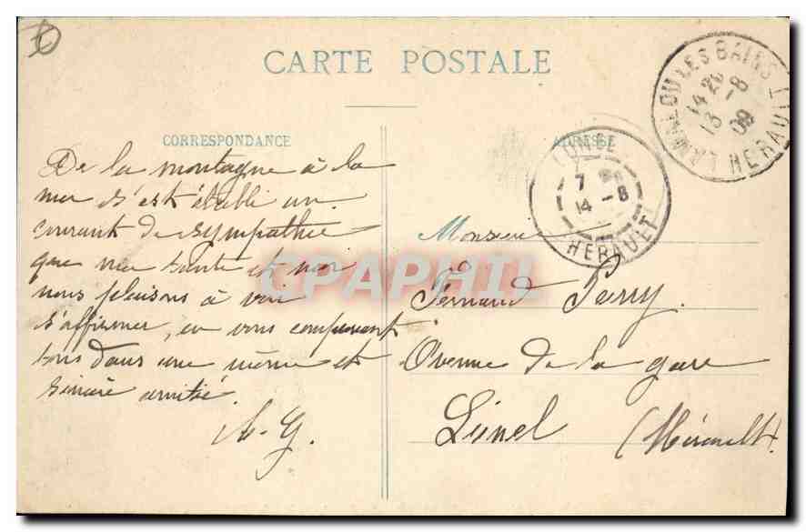 CPA LAMALOU LES BAINS Bords de l'Orb — Rückseite