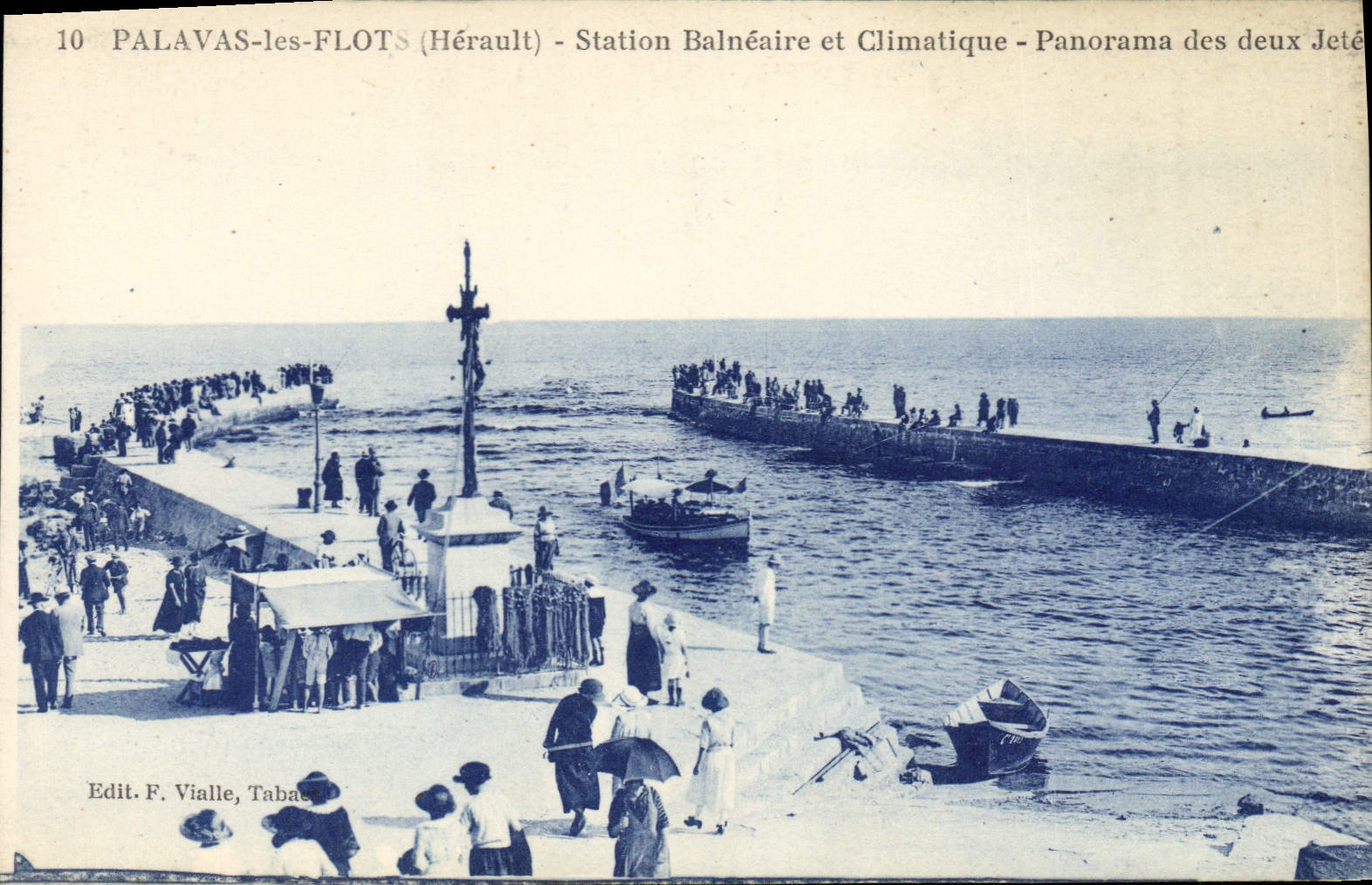 CPA PALAVAS les FLOS Station Balneaire et Climatique Panorama des deux jete
