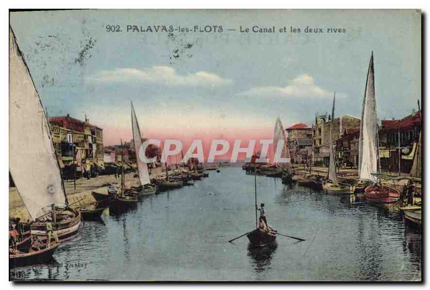 CPA PALAVAS les FLOTS Le Canal et les deux rives