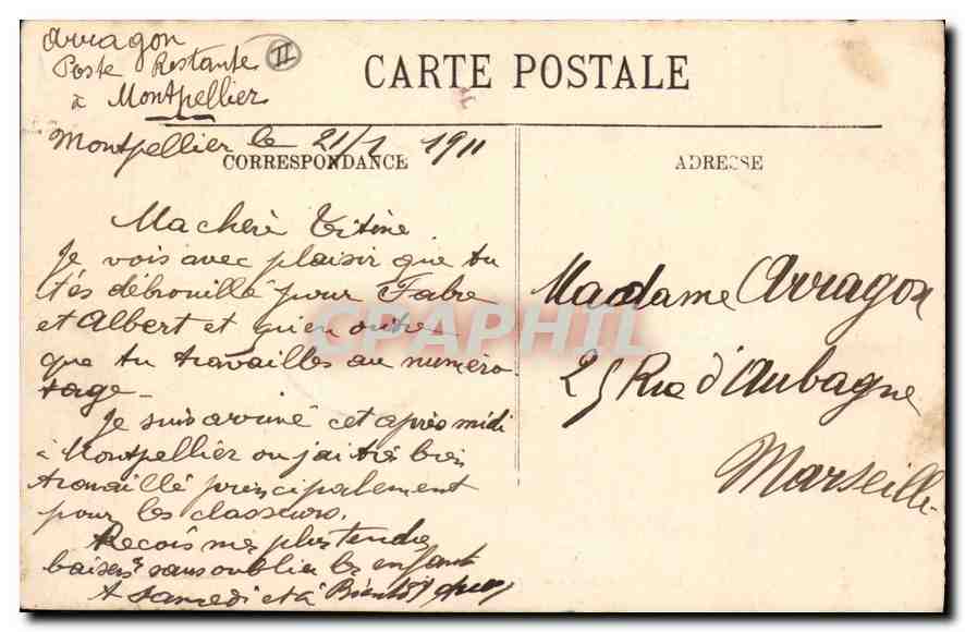 CPA MONTPELLIER La Place de la Comedie — Rückseite