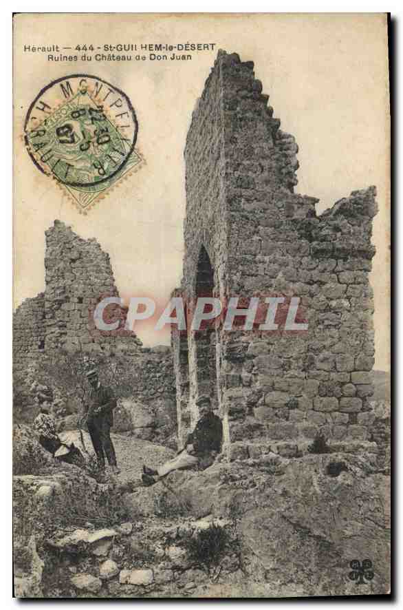 CPA St GUILHEM le DESERT Ruines du Chateau de Don Juan