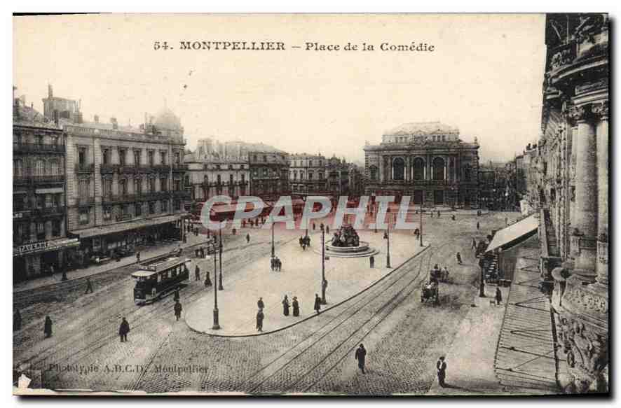 Montpellier — Place de la Comédie — Phototypie A.B.C.T. Montpellier, n°54