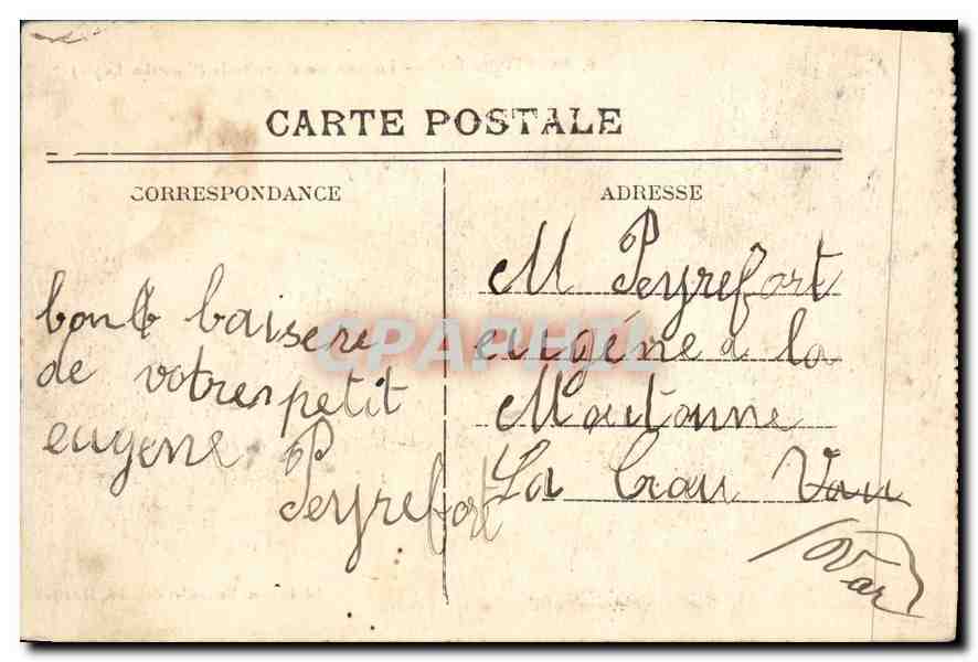 CPA MONTPELLIER La Caserne d'Artillerie Quartier Lepic Militaria — Verso
