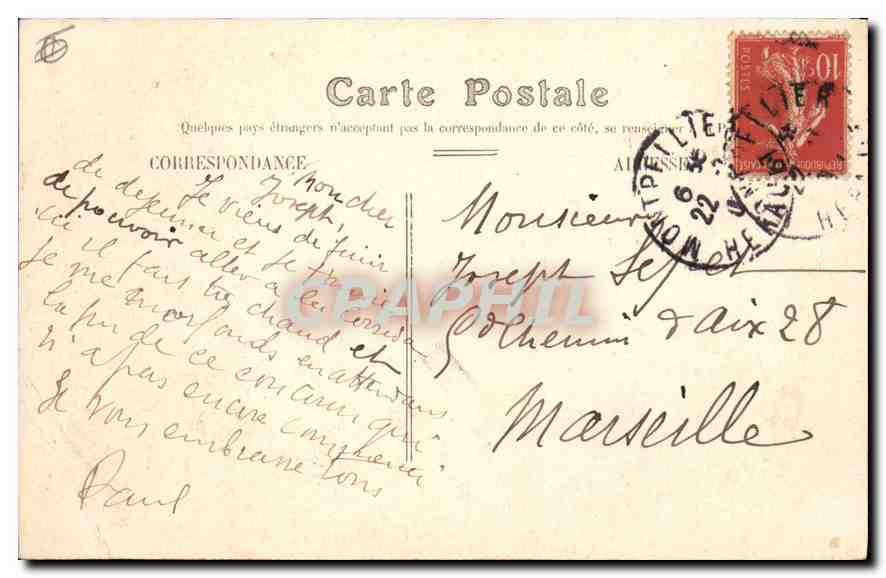 CPA MONTPELLIER Le Square de la Gare Palavas — Rückseite