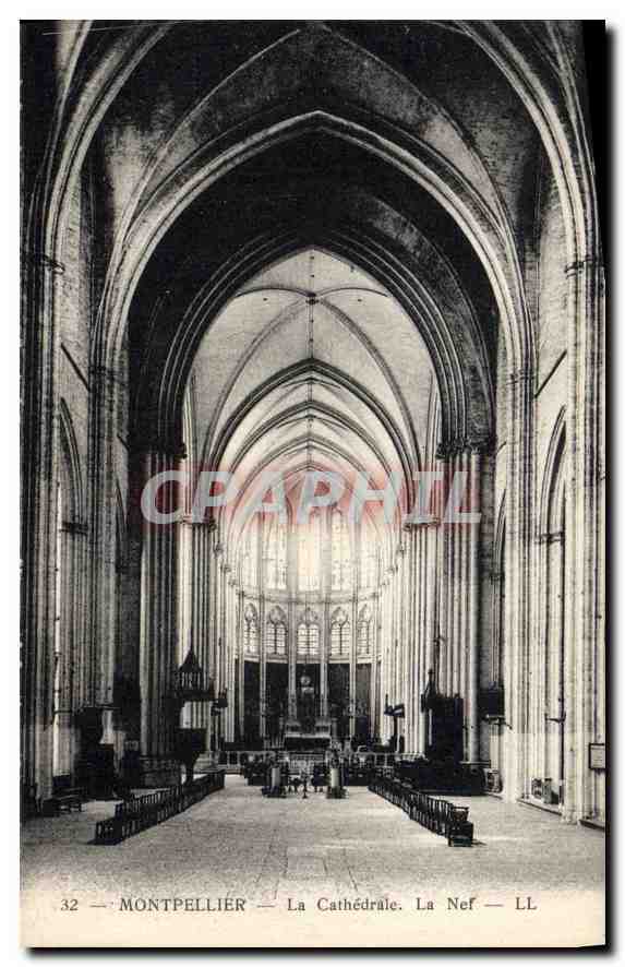 CPA MONTPELLIER La Cathedrale La Nef