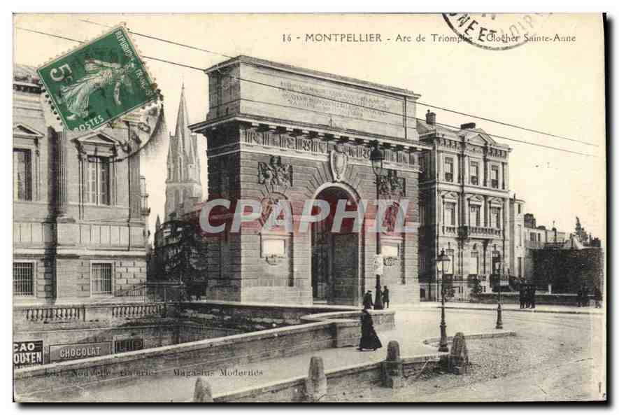 CPA MONTPELLIER Arc de Triomphe Clocher Sainte Anne