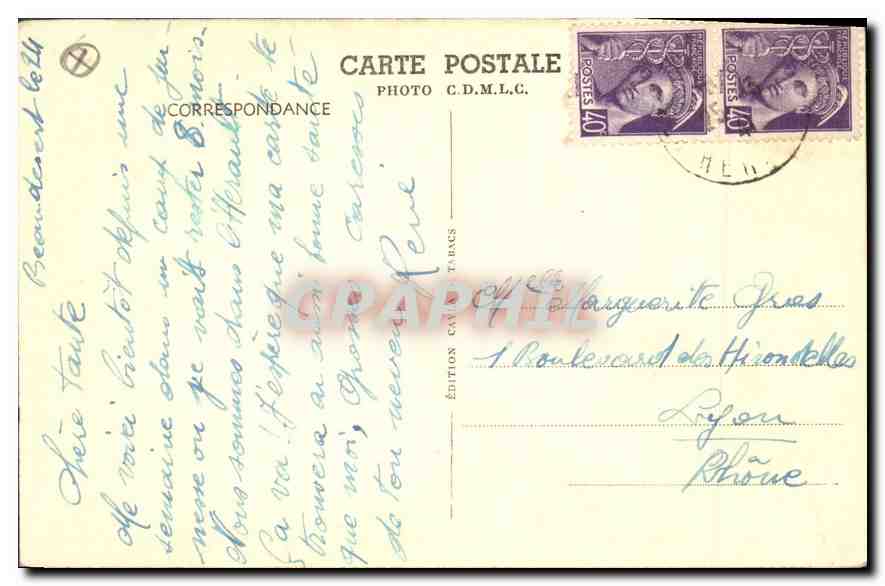 CPA AVENE LES BAINS Le Pont de la Rodde sur I'Orb — Back