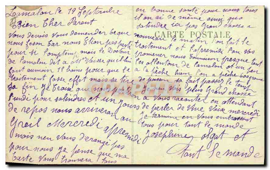 CPA LAMALOU les BAINS Route de la Verniere — Back