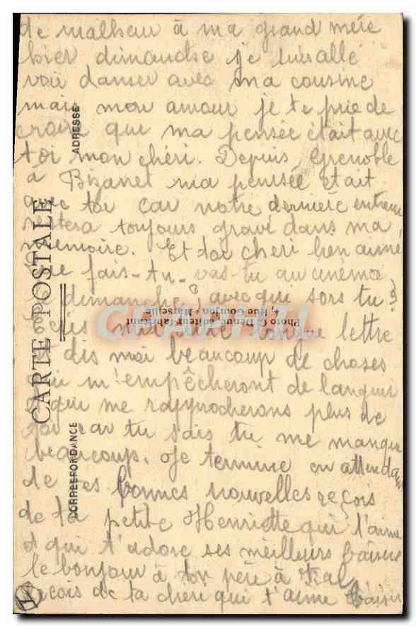 CPA SETE Station Balneaire et Climatique Le Theatre et Avenue Victor Hugo — Back