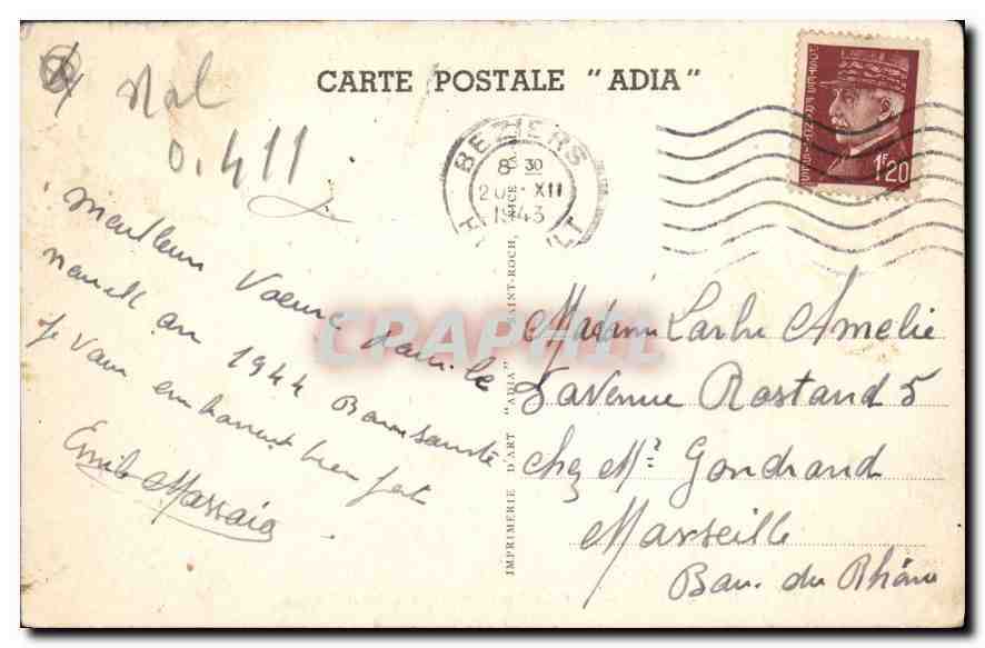 CPA BEZIERS Le Pont Vieux et l'Eglise Saint Nazaire — Rückseite