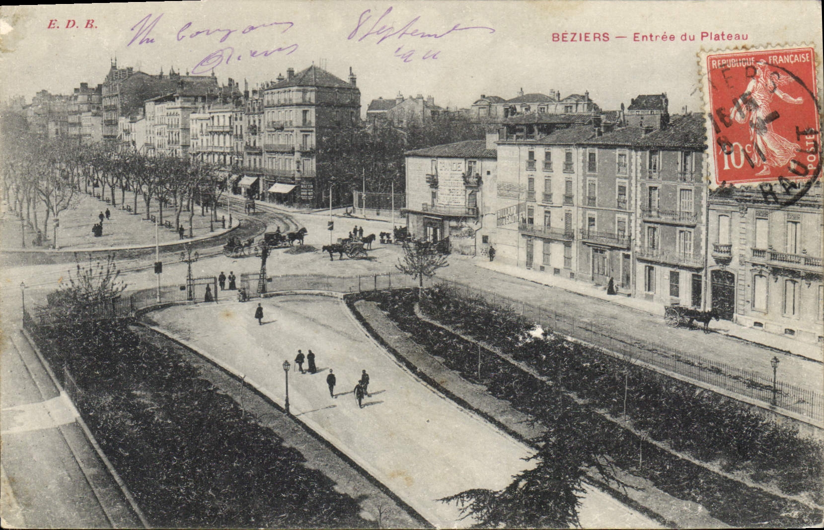 CPA BEZIERS Entree du Plateau
