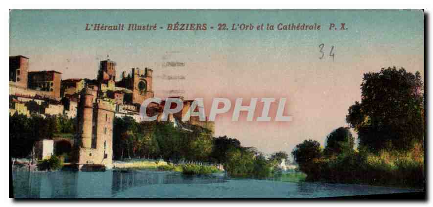 CPA BEZIERS L'Orb et la Cathedrale