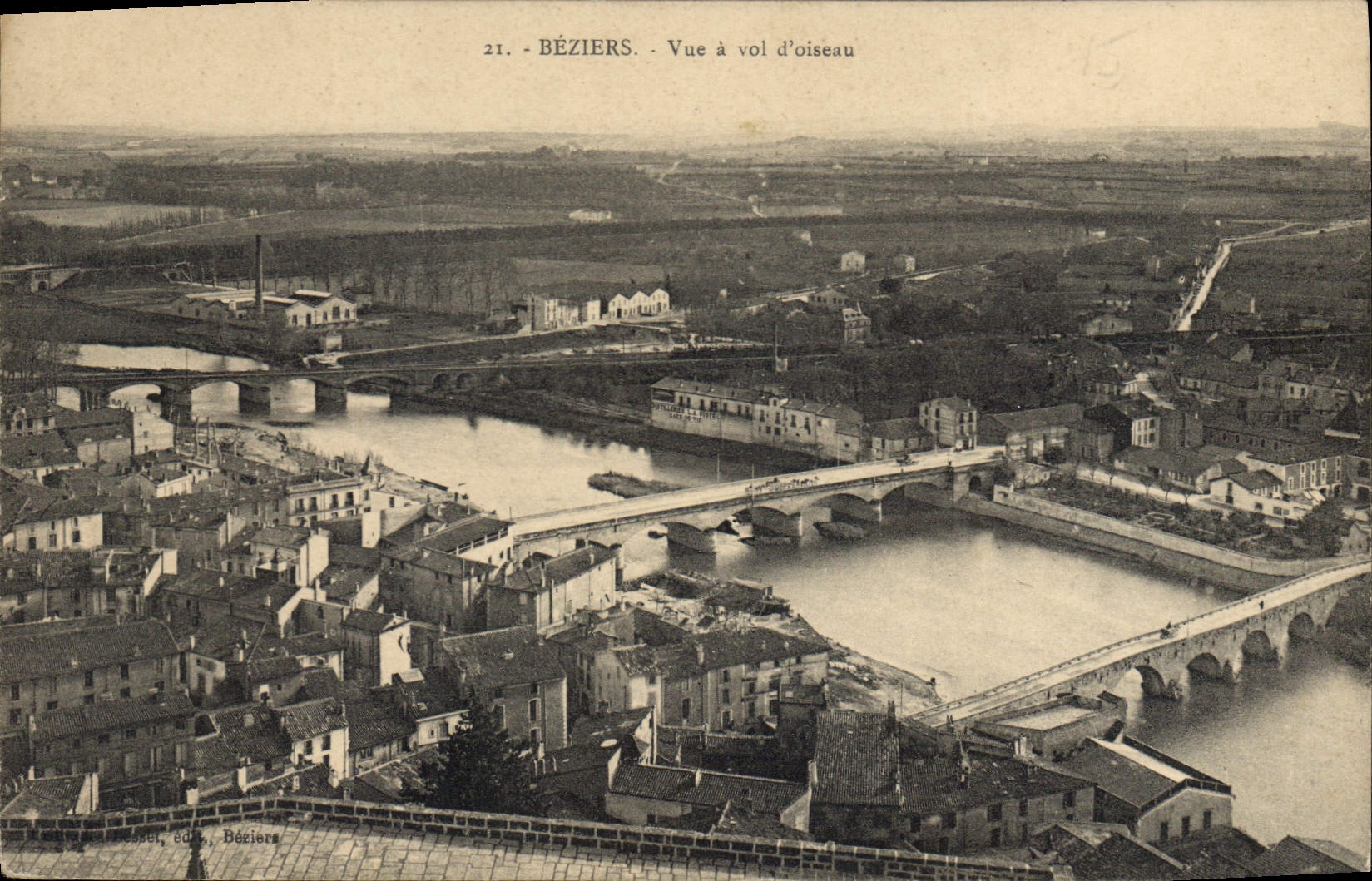CPA BEZIERS Vue a vol d'oiseau