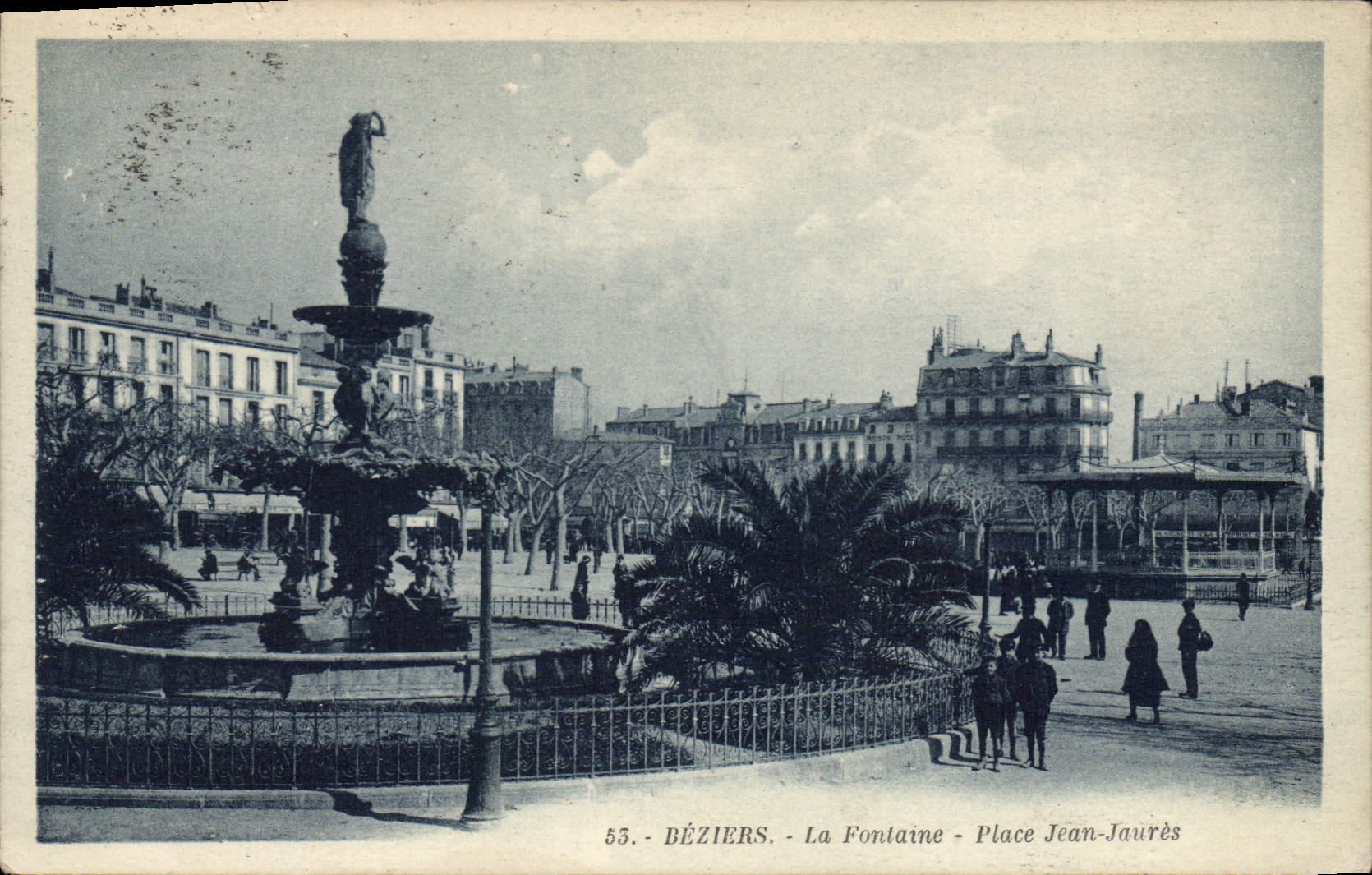 Béziers - La Fontaine - Place Jean-Jaurès — G. Arlaud, éditeur, n°55