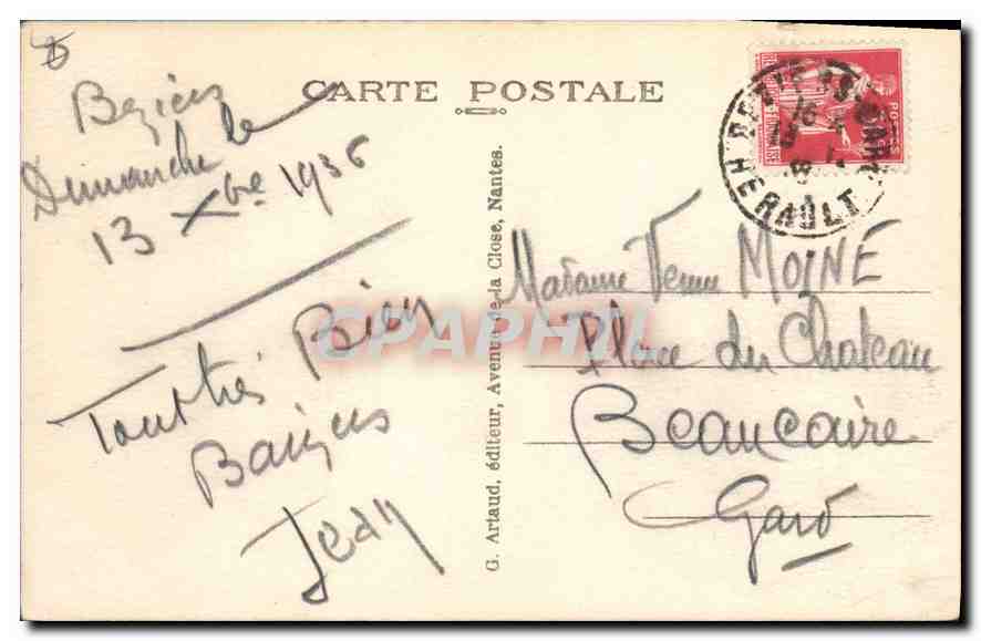 Béziers - La Fontaine - Place Jean-Jaurès — G. Arlaud, éditeur, n°55 — Rückseite