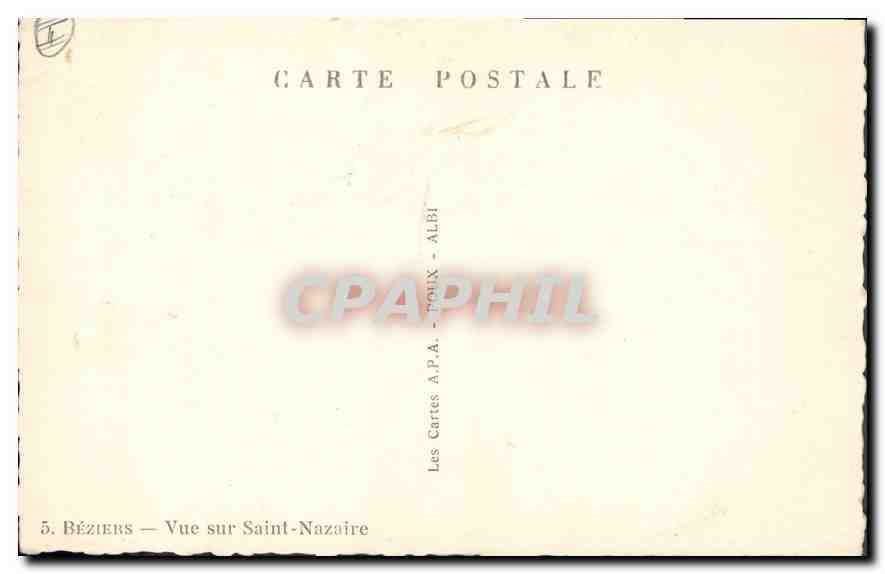 CPA Beziers Vue sur Saint Nazaire — Rückseite