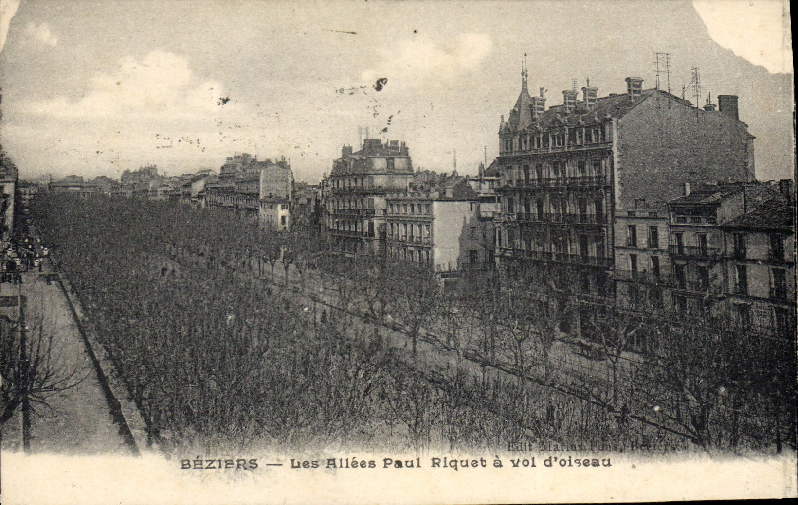 Béziers — Les Allées Paul Riquet à vol d'oiseau — Edit Alarius, Pons, Hérault