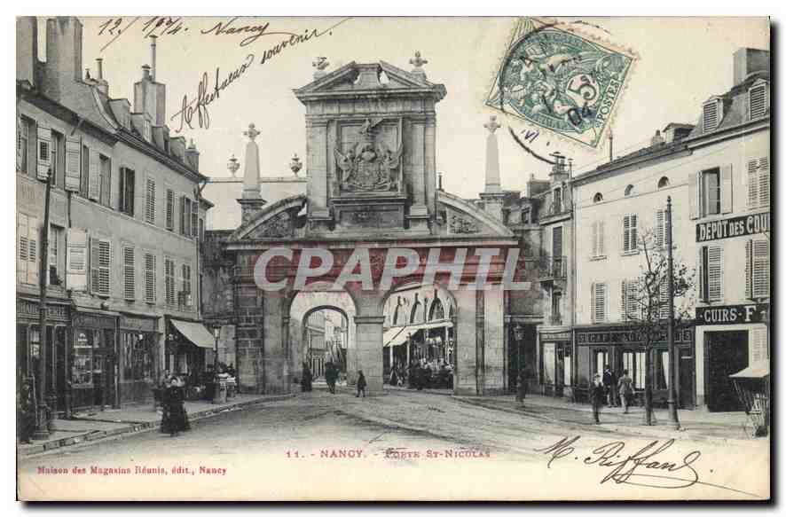 Nancy - Porte Saint-Nicolas — Maison des Magasins Téfuna, édit., Nancy, n°11 - Anverso