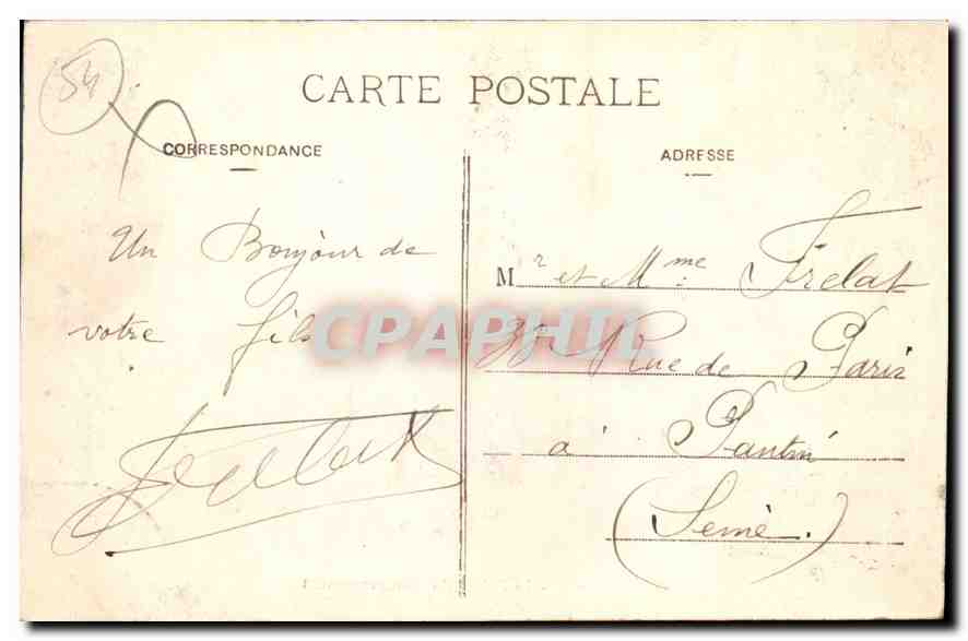 CPA NANCY Le Palais du Gouvernment — Rückseite