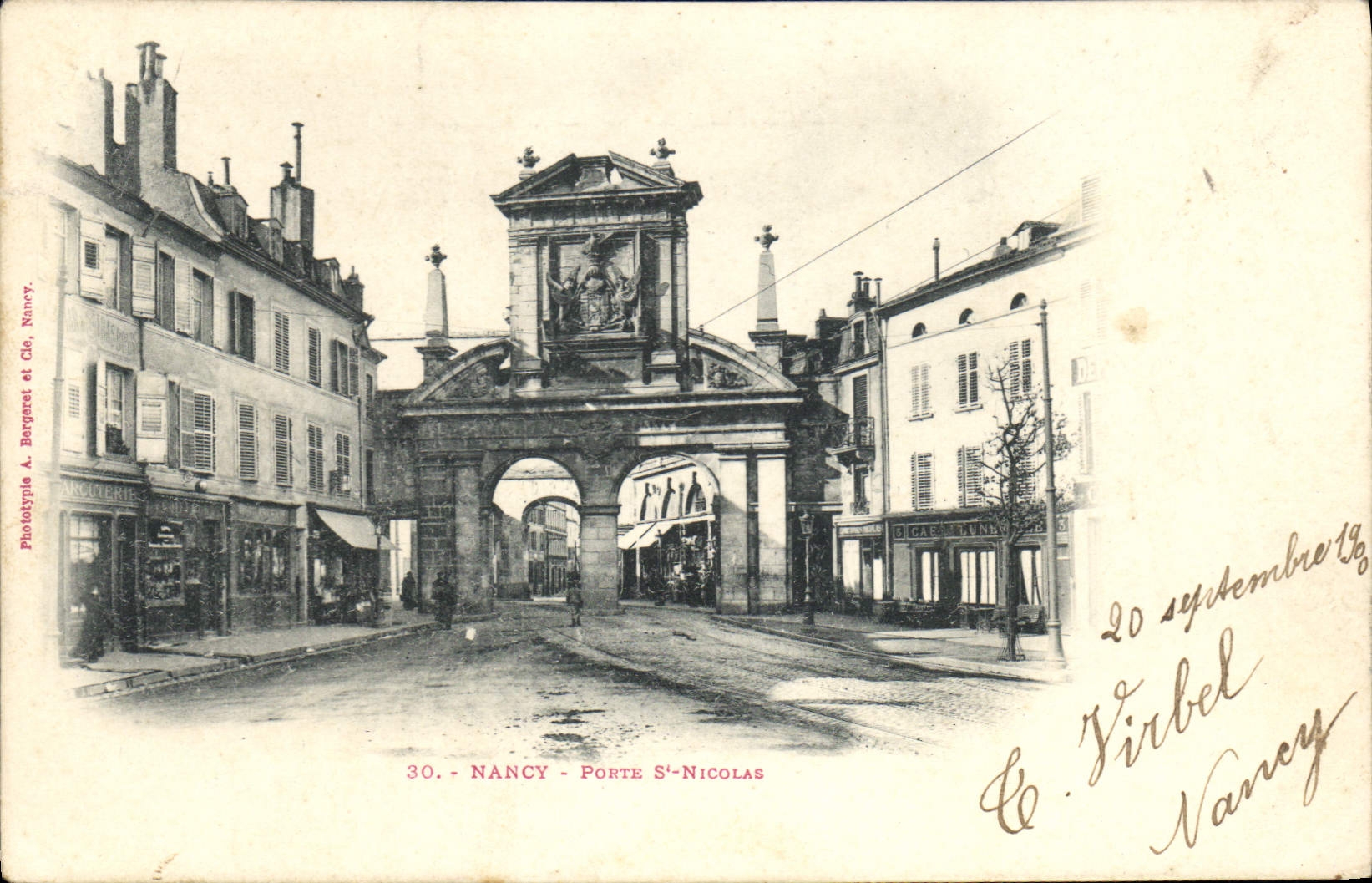 Nancy - Porte Saint-Nicolas — vue urbaine — Phototypie A. Bergaret et Cie, Nancy, n°30