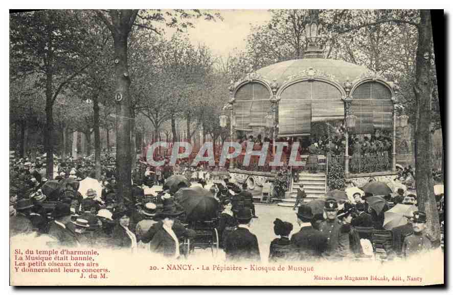 NANCY - La Pépinière - Kiosque de Musique — Maison des Magasins Réculs, édit. Nancy