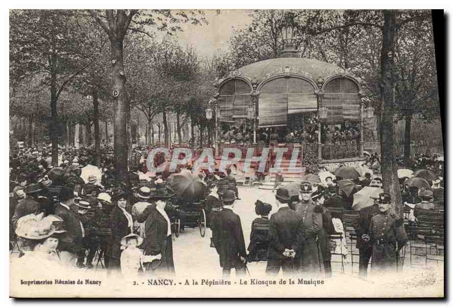 CPA NANCY La Pepiniere Kiosque de Musique Militaria