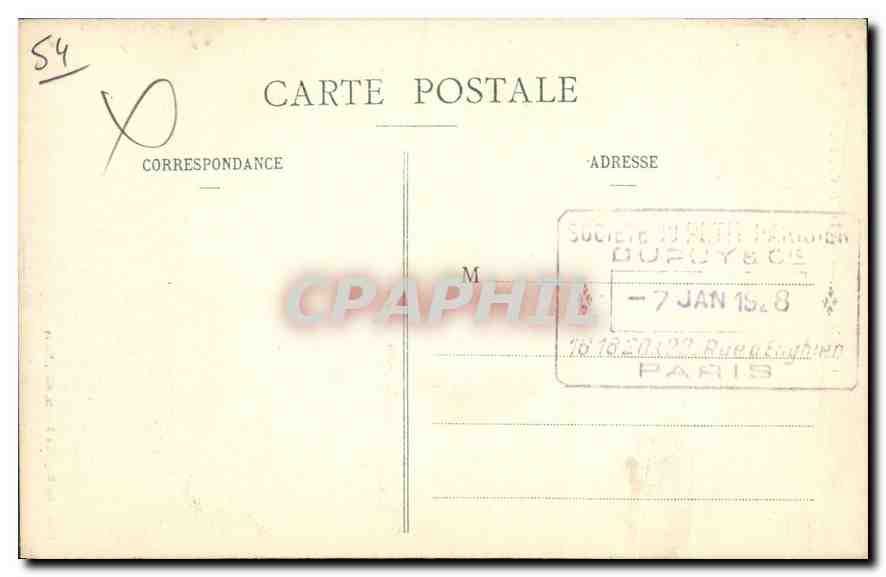 NANCY — Chambre de Commerce — Société Dupuy & Cie — Verso