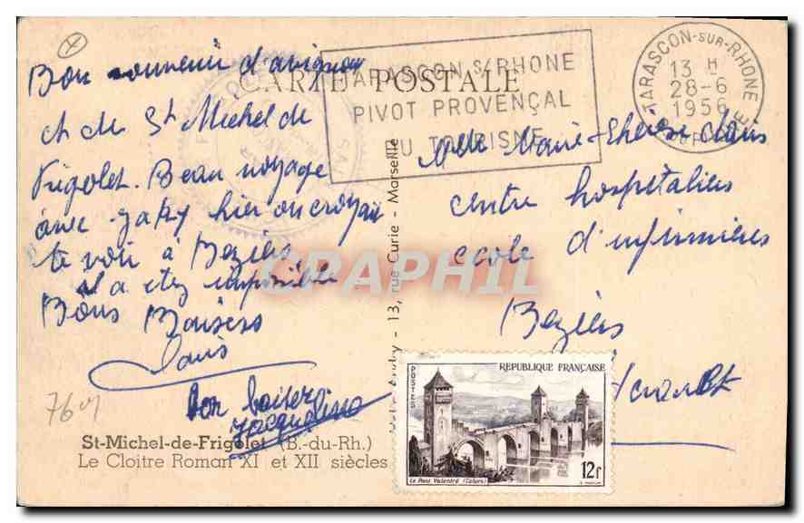 CPA St Michel de Frigolet Le Cloitre Romain  — Verso