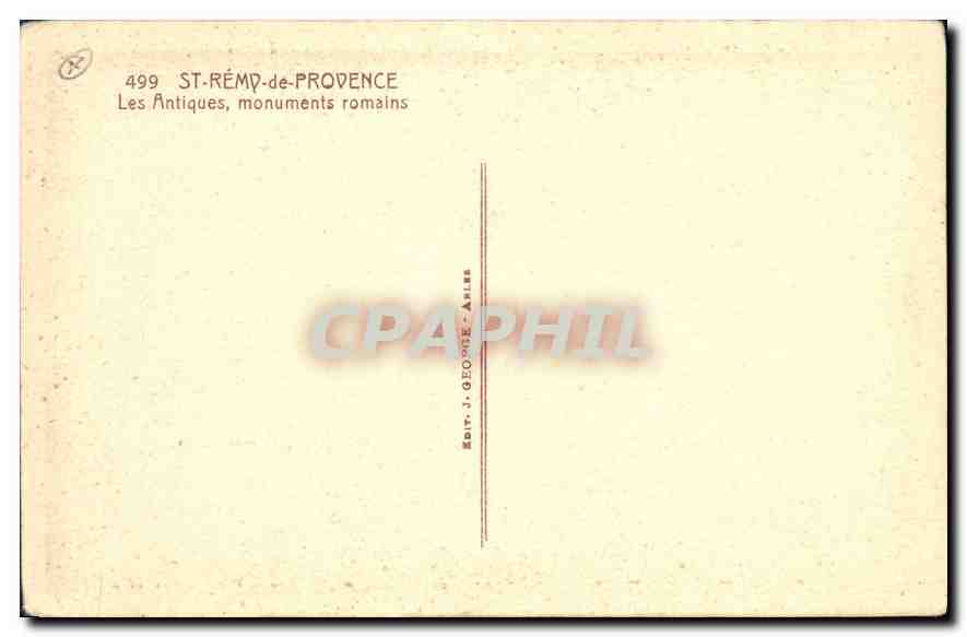 Church of Saint-Rémy-de-Provence — Publisher J. Ophion, n° 499 — Back