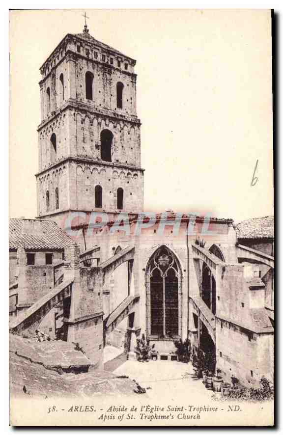 CPA Arles Abside de l'Eglise Saint Trophime 
