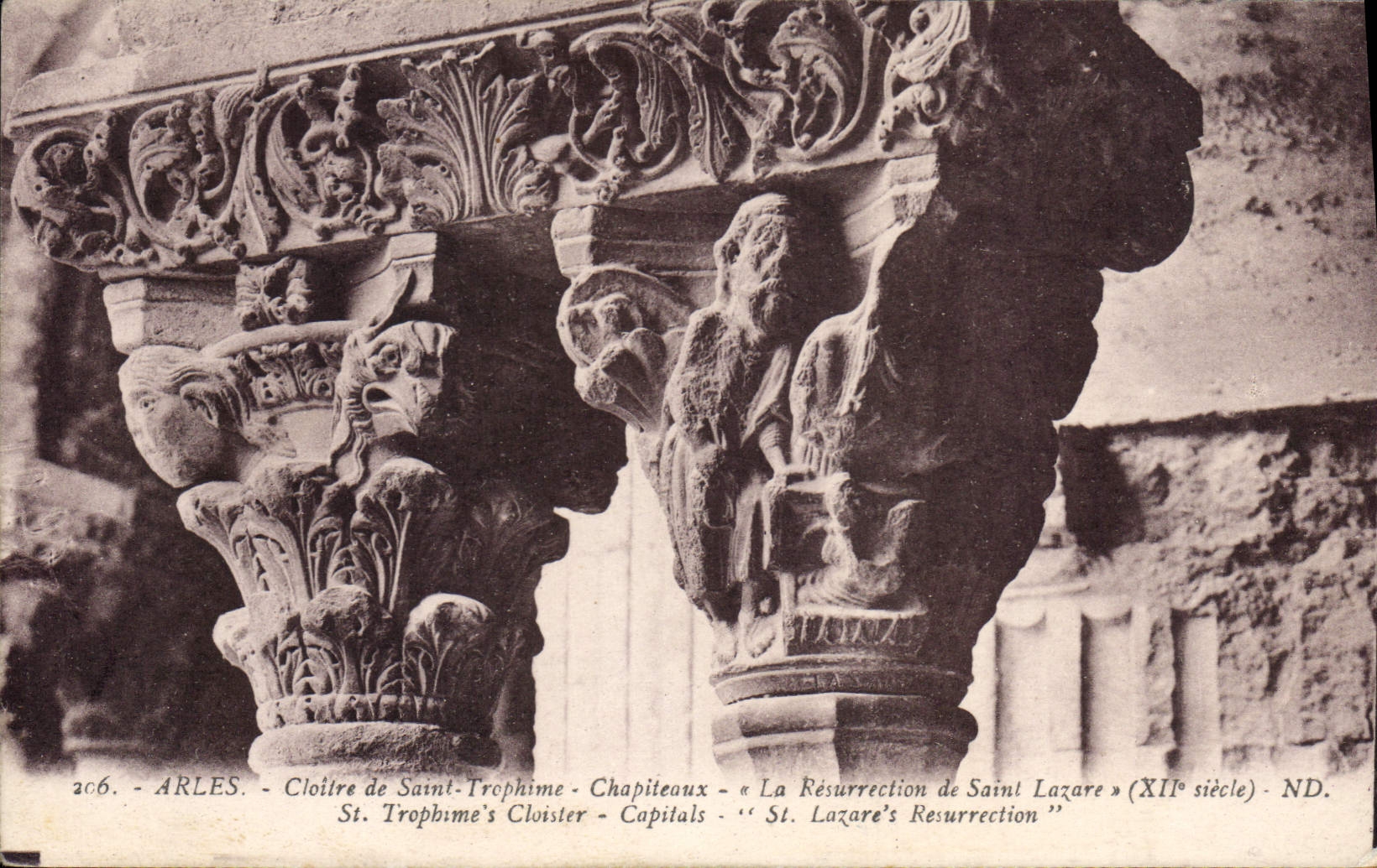 Arles - Cloître de Saint-Trophime - Chapiteaux « La Résurrection de Saint Lazare » (XIIe siècle)