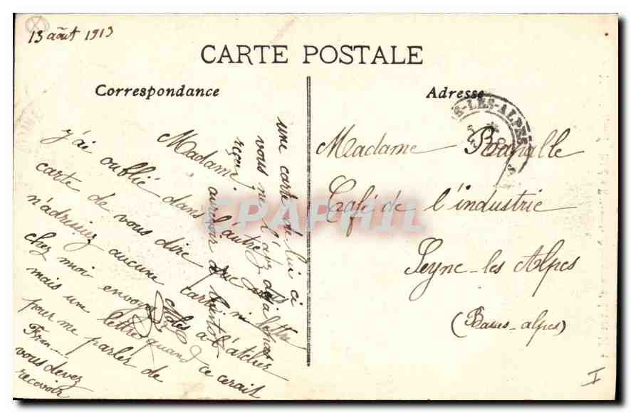 CPA Marseille Eglise des Reformes et Monument des Mobiles  — Rückseite