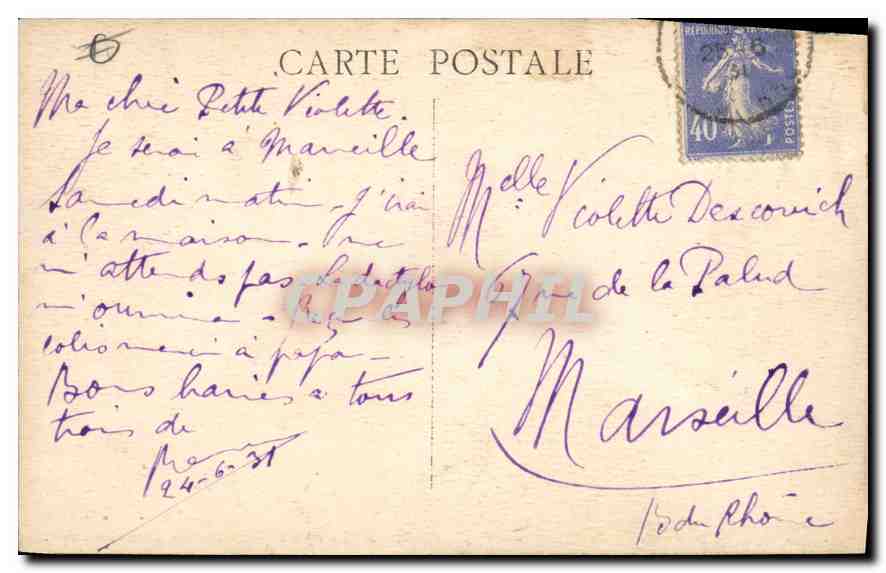 CPA Roquevaire Bords de l'Huveaune  — Rückseite