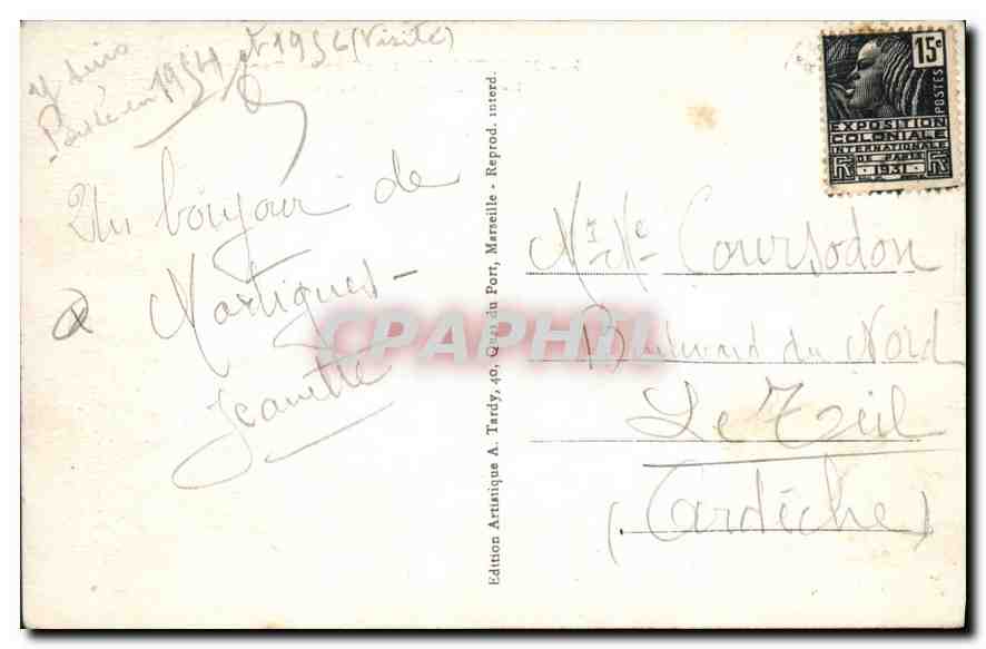 Martigues (La Venise Provençale) — Le Nouveau Coin des Peintres — Édition Artanique A. Tardy — Verso