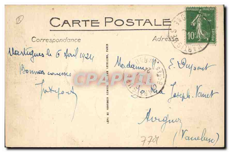 CPA Martigues la Porte de la cathedrale  — Rückseite