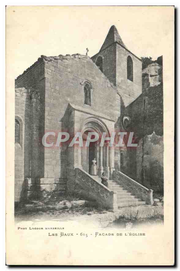 CPA Les Baux facade de l'eglise 