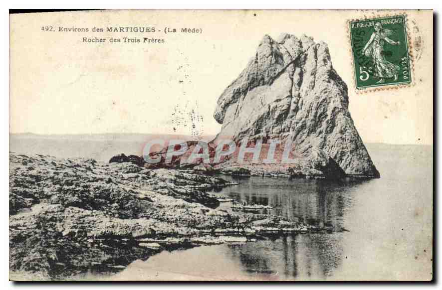 CPA Environs des Martigues la Mede Rocher des Trois Freres 