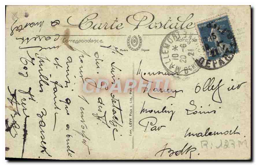 CPA Marius n'a pas peur Lion — Verso