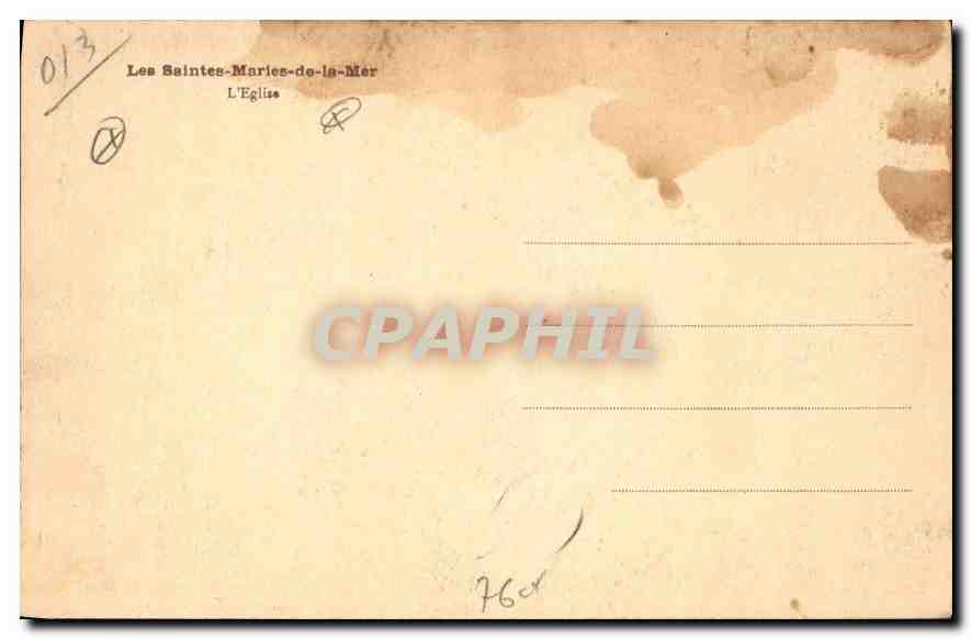 Iglesia de Les Saintes-Maries-de-la-Mer — L. Roisin, n° 013 — Reverso