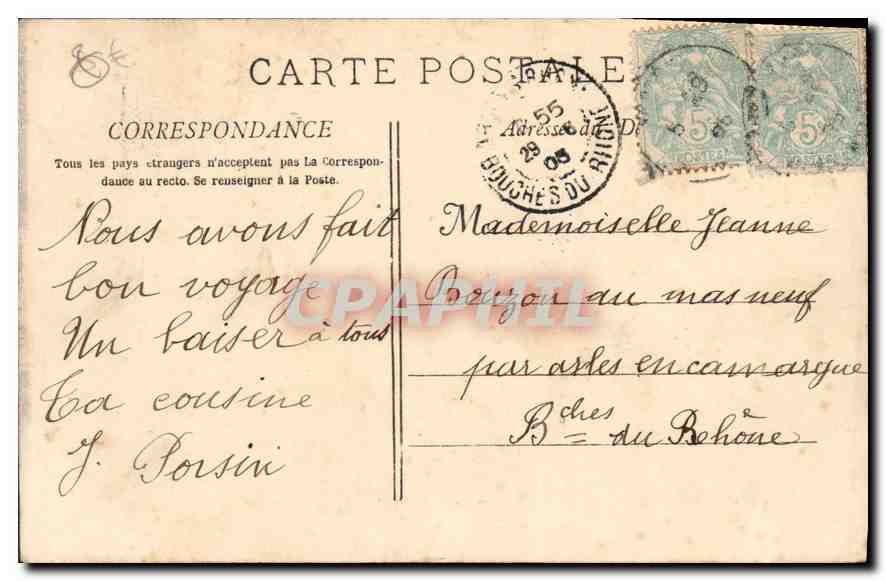 CPA Aix en Provence entree du cours Mirabeau  — Rückseite