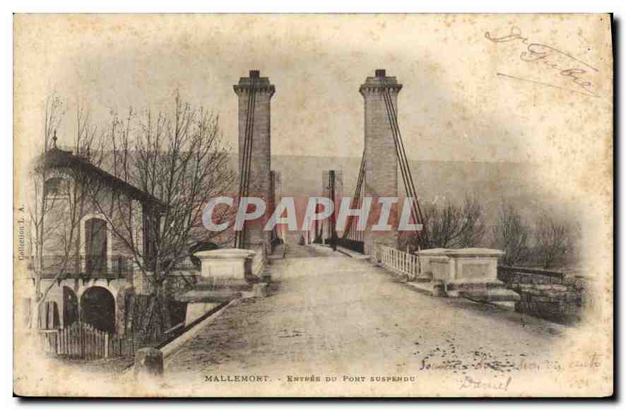 CPA Mallemort entree du pont suspendu 