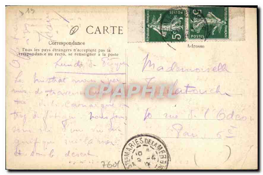 CPA Les Saintes Maries de la Mer la Basilique  — Rückseite