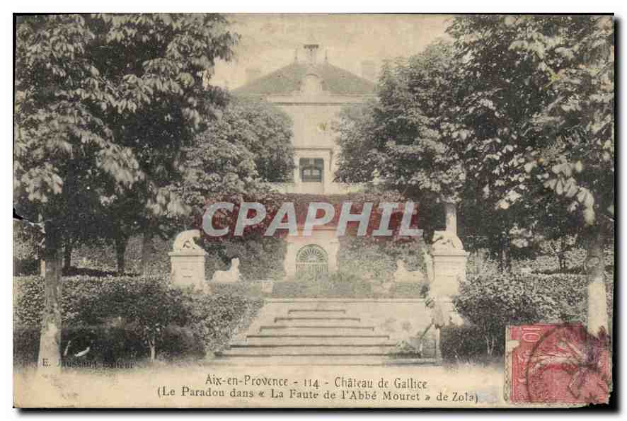 Antike Ansichtskarte Aix en Provence Schloss Gallice le Pradou in der faute des Abtes Mouret de Zola