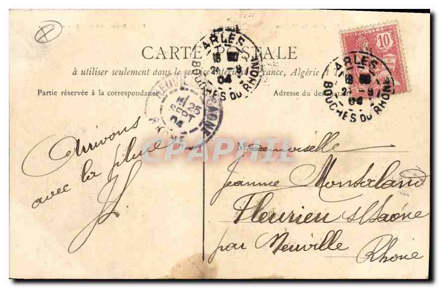 CPA Arles place de la Mairie  — Verso