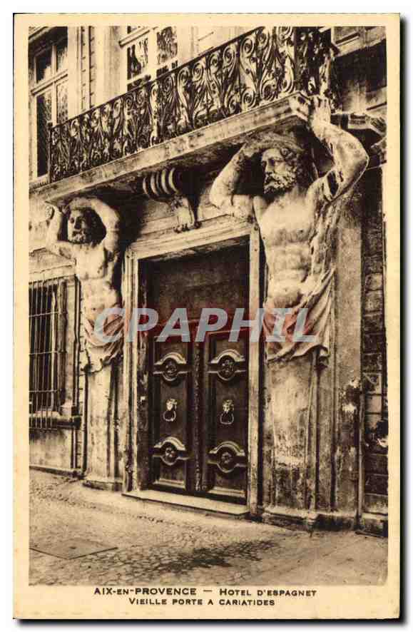 Aix-en-Provence — Hôtel d'Espagnet — alte Tür mit Karyatiden