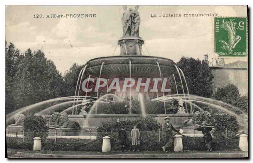 Aix-en-Provence — Die monumentale Fontaine — Verlag nicht sichtbar, Seriennummer 120