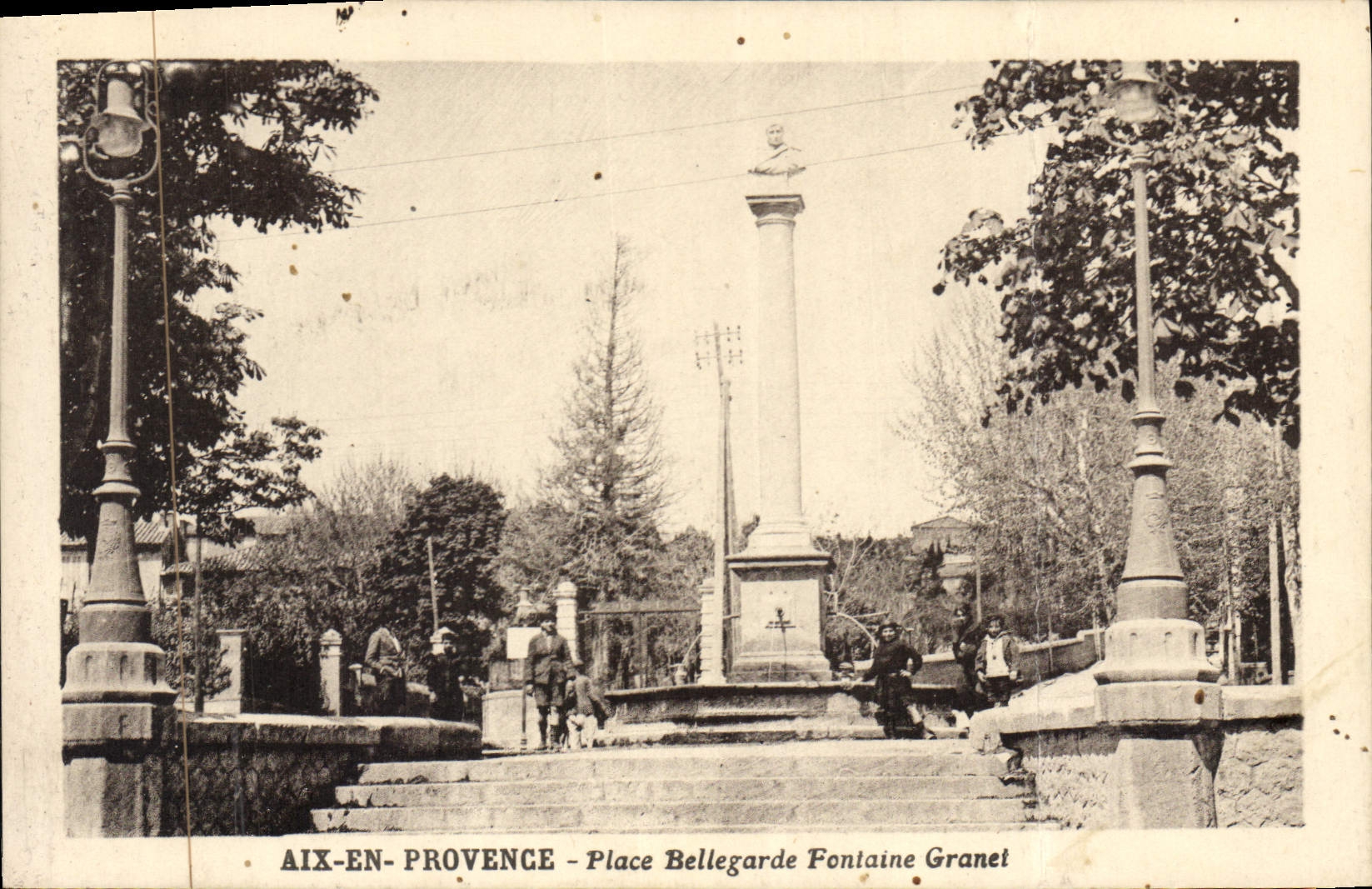 Antike Ansichtskarte Aix en Provence Place Bellegarde Fontaine Granet